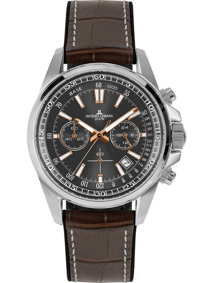 Jacques Lemans Chronograph Jacques Lemans Herren-Uhren Analog Quarz, Sportuhr von Jacques Lemans