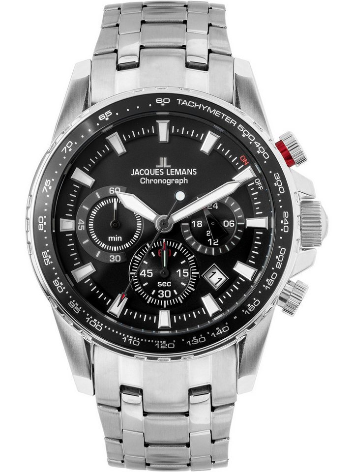 Jacques Lemans Chronograph Jacques Lemans Herren-Uhren Analog Quarz, Sportuhr von Jacques Lemans
