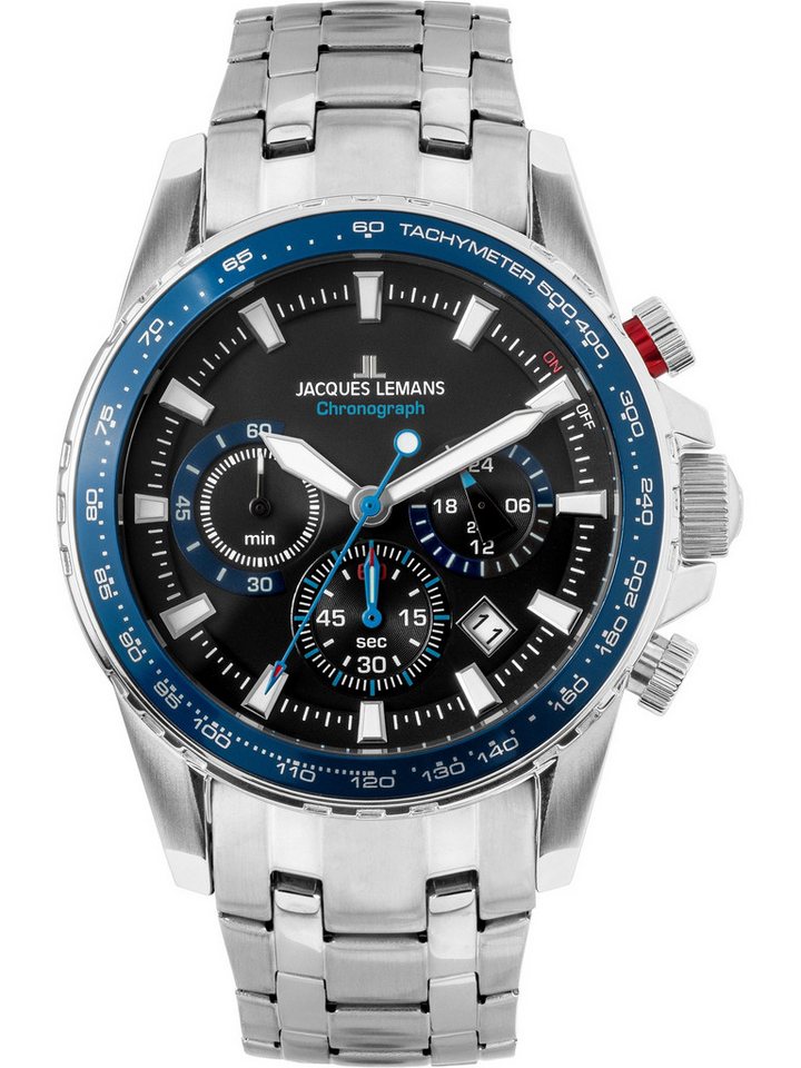 Jacques Lemans Chronograph Jacques Lemans Herren-Uhren Analog Quarz, Sportuhr von Jacques Lemans