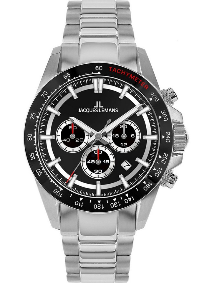 Jacques Lemans Chronograph Jacques Lemans Herren-Uhren Analog Quarz, Sportuhr von Jacques Lemans