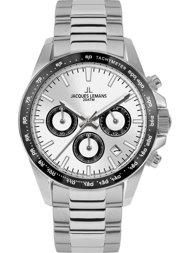 Jacques Lemans Chronograph Jacques Lemans Herren-Uhren Analog Quarz, Sportuhr von Jacques Lemans