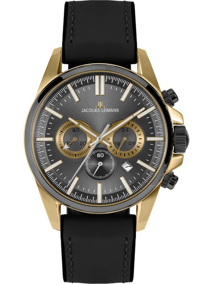 Jacques Lemans Chronograph Jacques Lemans Herren-Uhren Analog Quarz, Klassikuhr von Jacques Lemans