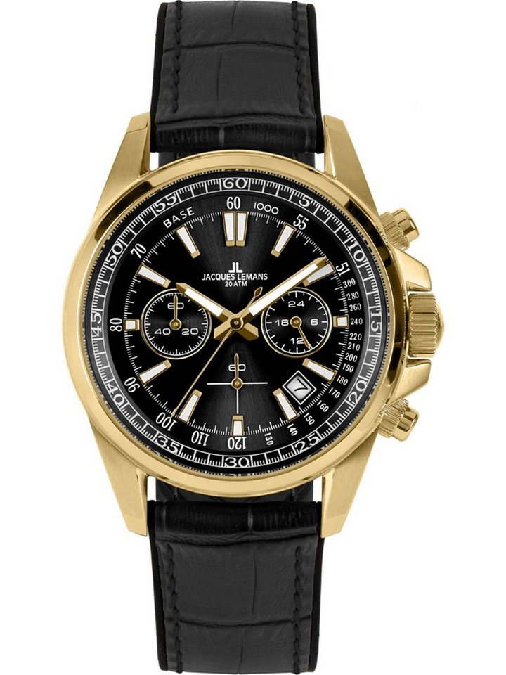 Jacques Lemans Chronograph Jacques Lemans Herren-Uhren Analog Quarz, Klassikuhr von Jacques Lemans