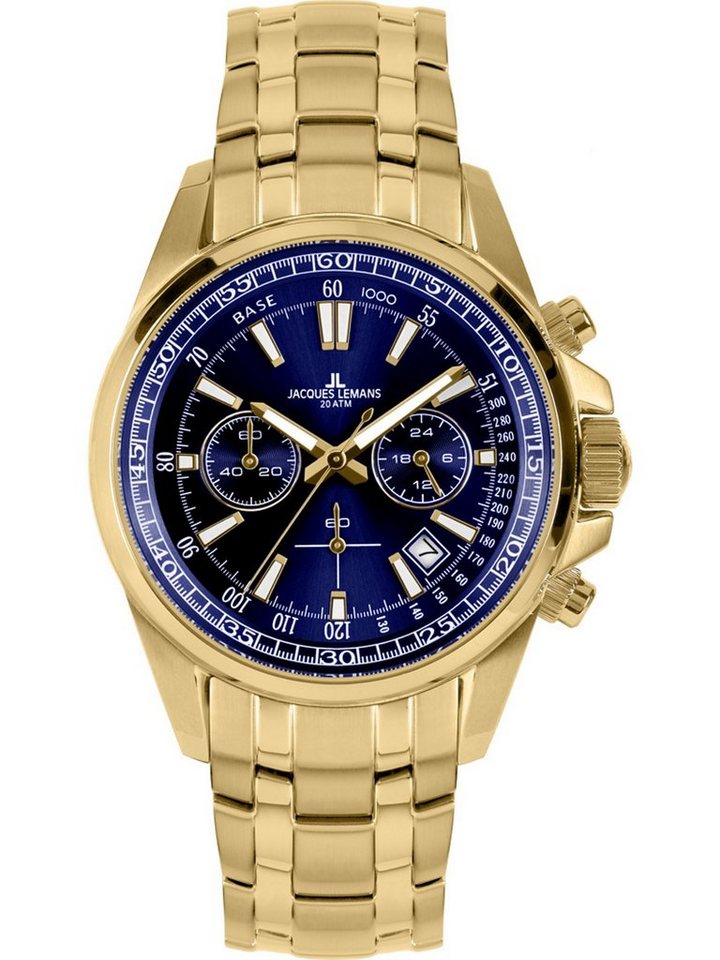 Jacques Lemans Chronograph Jacques Lemans Herren-Uhren Analog Quarz, Klassikuhr von Jacques Lemans