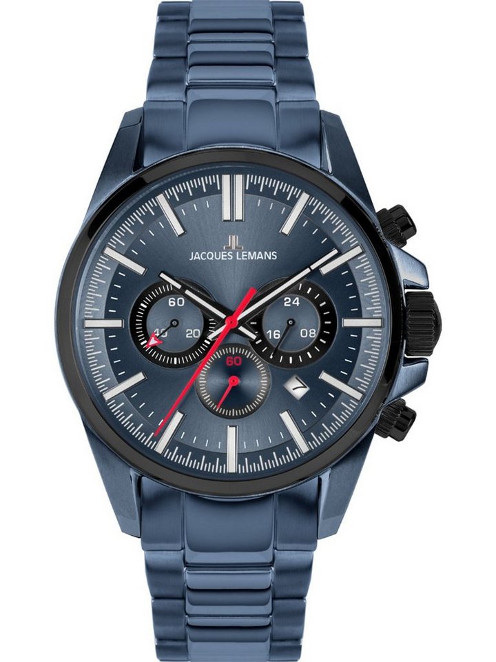 Jacques Lemans Chronograph Jacques Lemans Herren-Uhren Analog Quarz, Klassikuhr von Jacques Lemans