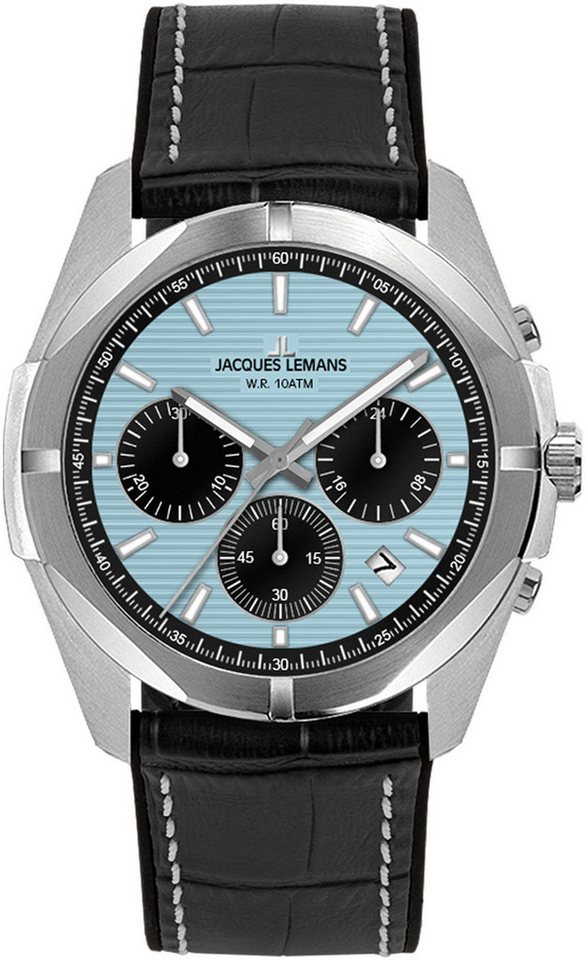 Jacques Lemans Chronograph Monte Carlo 1-2180E, Quarzuhr, Armbanduhr, Herrenuhr, Datum, Lederarmband Jacques Lemans Chronograph Monte Carlo 1-2180E, Quarzuhr, Armbanduhr, Herrenuhr, Datum, Lederarmband von Jacques Lemans