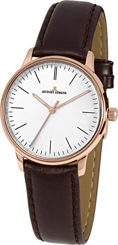 Jacques Lemans Herren Analog Quarz Uhr mit Leder Armband N-217D von JACQUES LEMANS