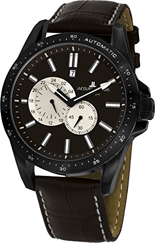 Jacques Lemans Herren Chronograph Quarz Uhr mit Leder Armband 1-1775E von JACQUES LEMANS