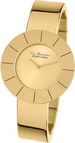 JACQUES LEMANS Damenuhr La Passion Metallband massiv Edelstahl ip-Gold LP-128C von JACQUES LEMANS