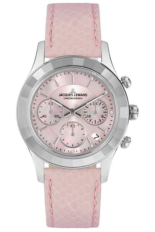 Jacques Lemans Quarzuhr Chronograph Rosa von Jacques Lemans