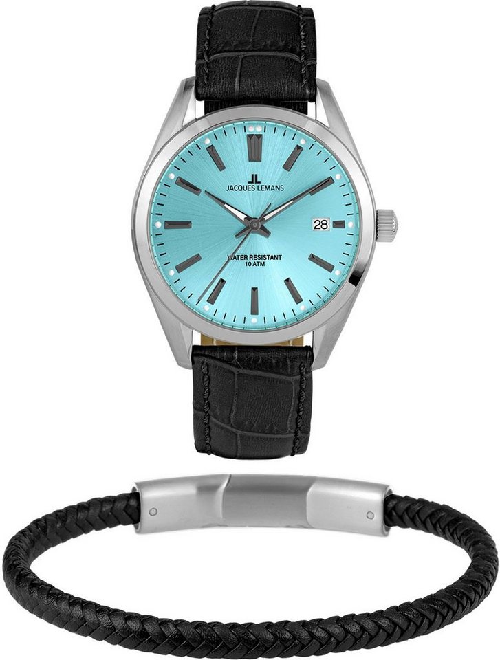 Jacques Lemans Quarzuhr Derby, 1-2143E-SET, (Set, 2-tlg., Uhr mit Armschmuck) von Jacques Lemans