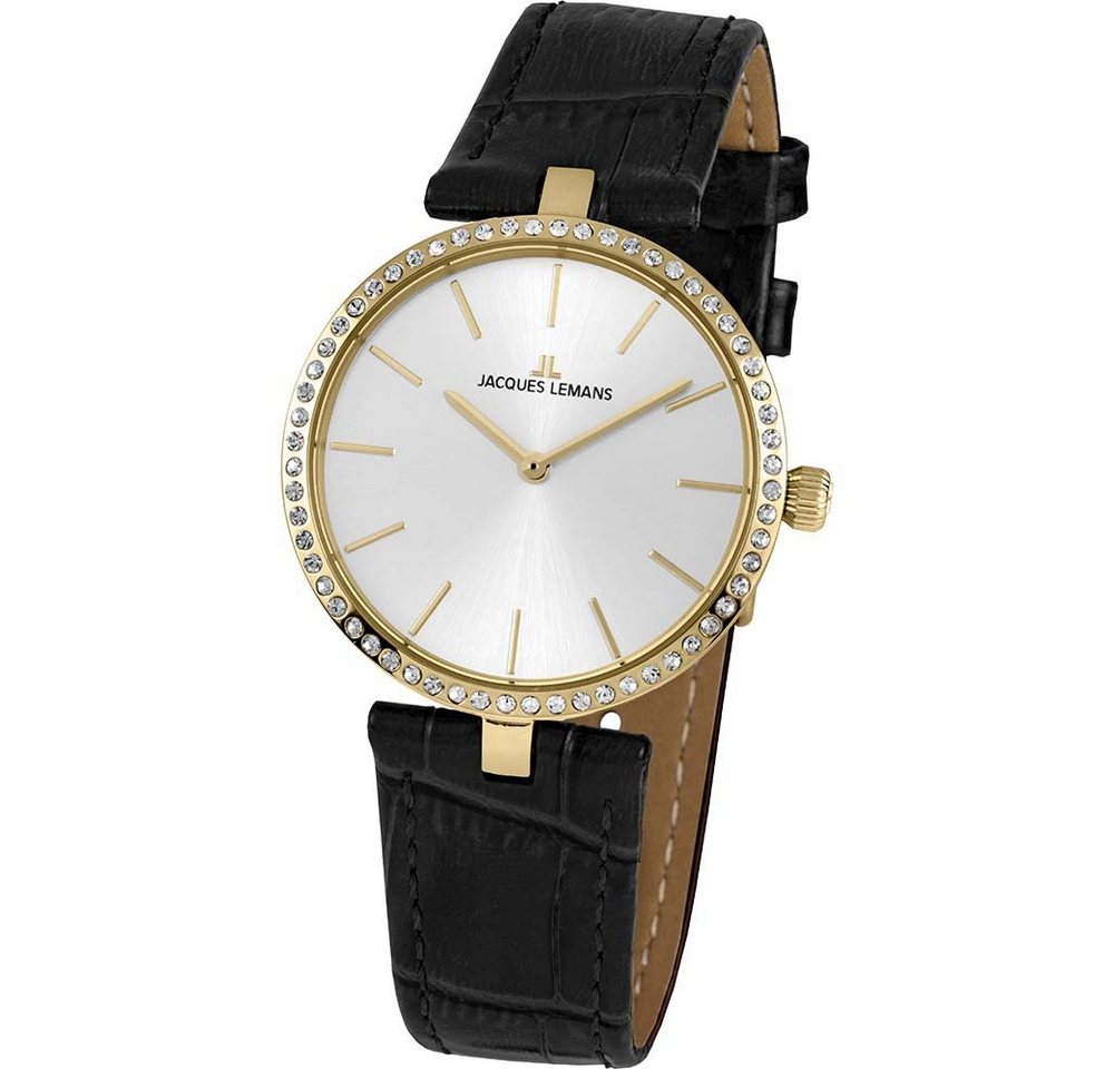 Jacques Lemans Quarzuhr Jacques Lemans Uhr für Damen 1-2024L Milano vergoldet, (1-tlg) von Jacques Lemans