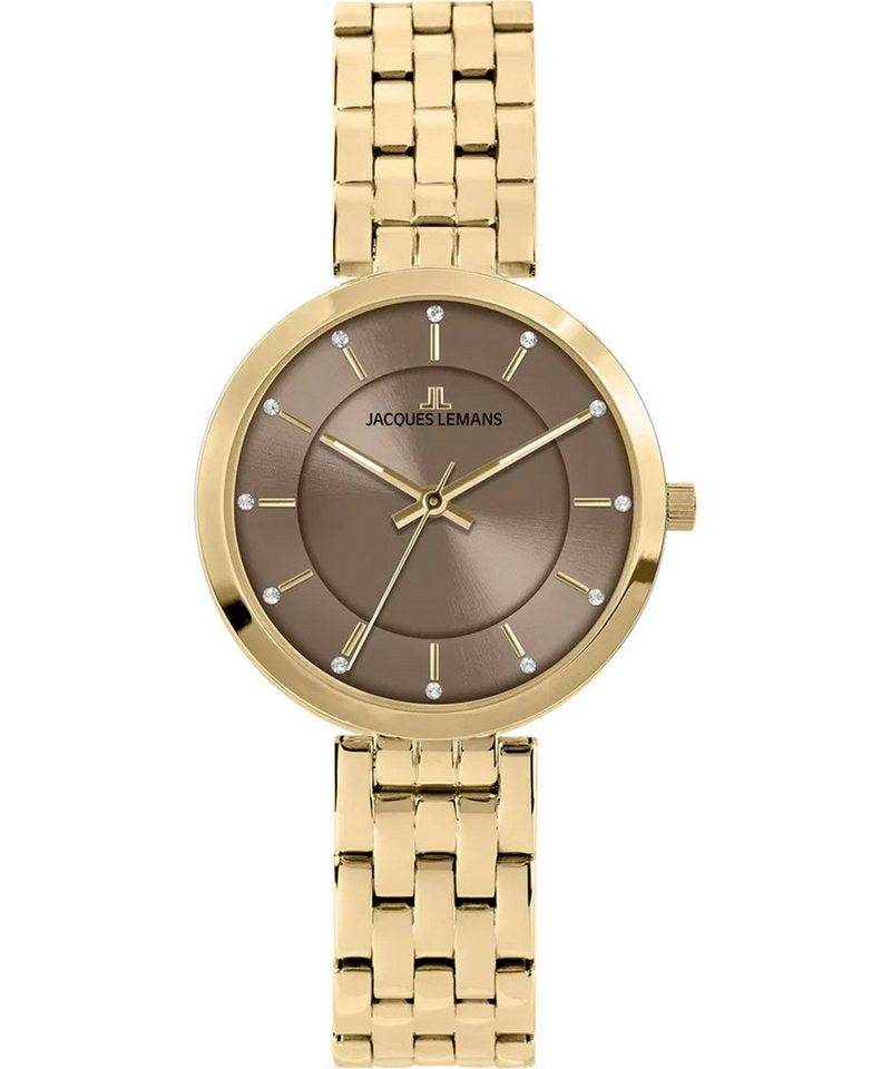 Jacques Lemans Quarzuhr Milano Goldfarben/Braun von Jacques Lemans