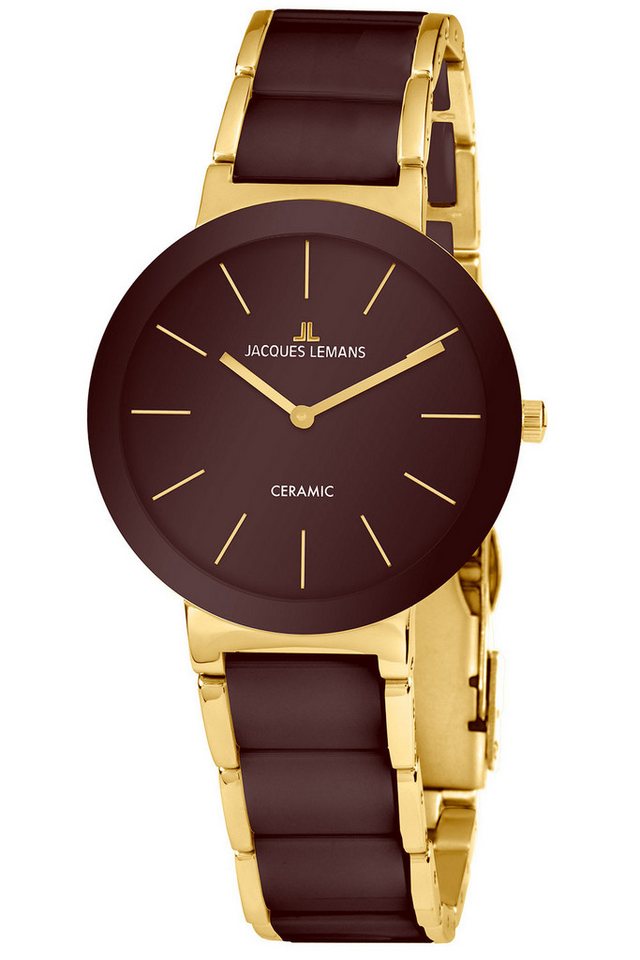 Jacques Lemans Quarzuhr Monaco Goldfarben/Keramik Braun von Jacques Lemans