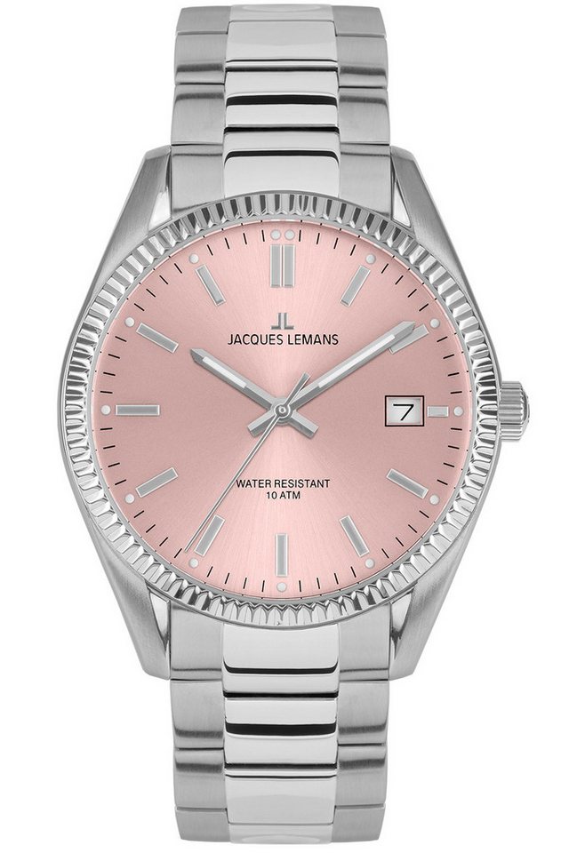 Jacques Lemans Quarzuhr Quarz Derby Edelstahl/Rosa von Jacques Lemans