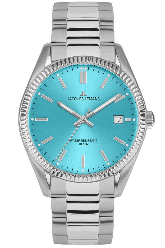 Jacques Lemans Quarzuhr Quarz Derby Edelstahl/Türkis von Jacques Lemans