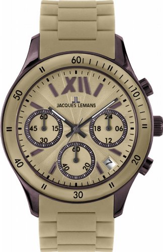 Jacques Lemans Unisex-Uhr Chronograph Quarz mit Silikonarmband – 1-1586S von JACQUES LEMANS