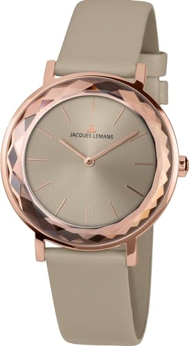 Jacques Lemans Damen-Uhren Analog Quarz One Size Beige/Rosé 32016503 von JACQUES LEMANS