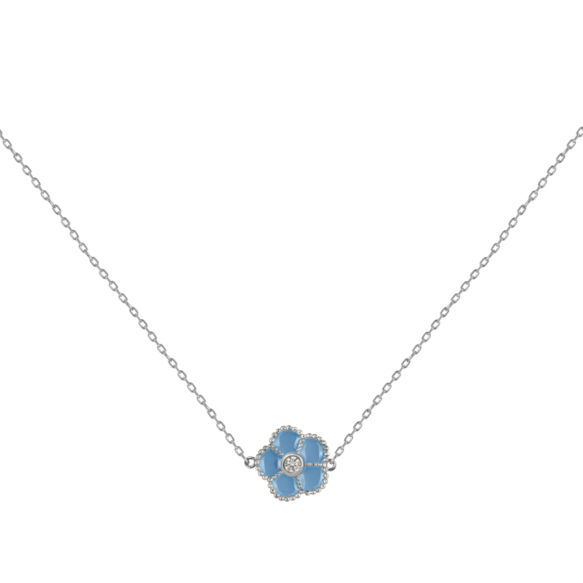 Kette "Blume" Sterlingsilber mit Emaille/Topas von Jacques Lemans