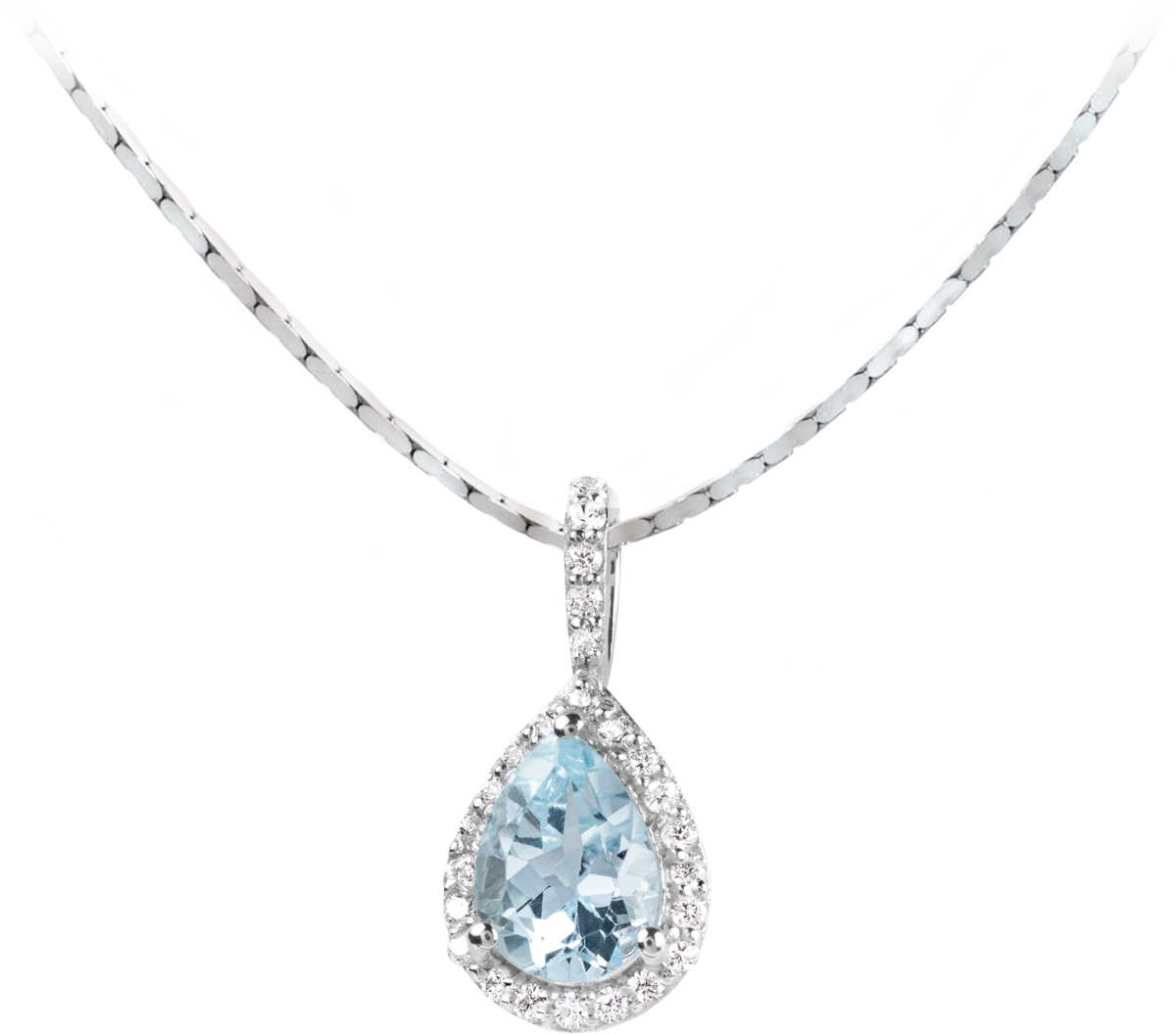 Kette Sterlingsilber mit Sky Blue Topaz von Jacques Lemans