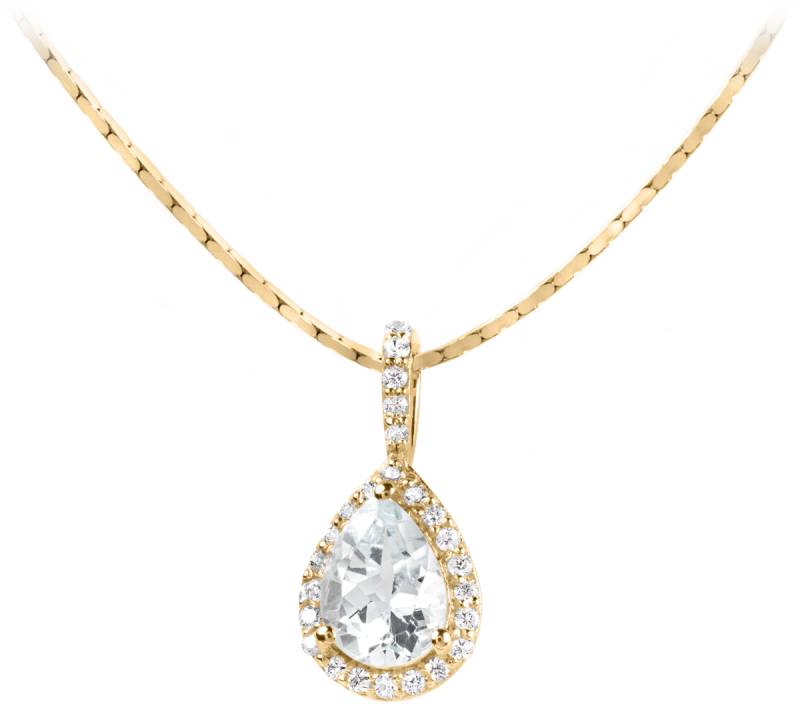 Kette Sterlingsilber vergoldet mit White Topas von Jacques Lemans