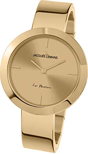 JACQUES LEMANS Damenuhr La Passion Metallband massiv Edelstahl ip-Gold 1-2031K von JACQUES LEMANS