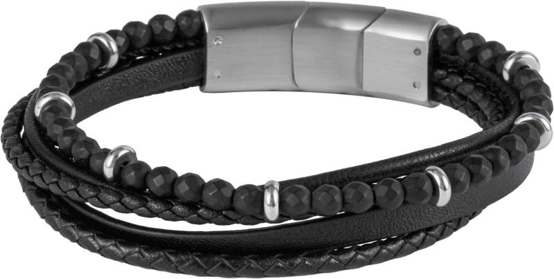 Lederarmband mit Onyx Perlen von Jacques Lemans
