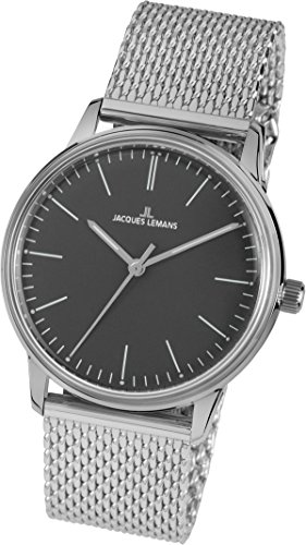 JACQUES LEMANS Damenuhr Retro Classic Metallband massiv Edelstahl N-217E von JACQUES LEMANS