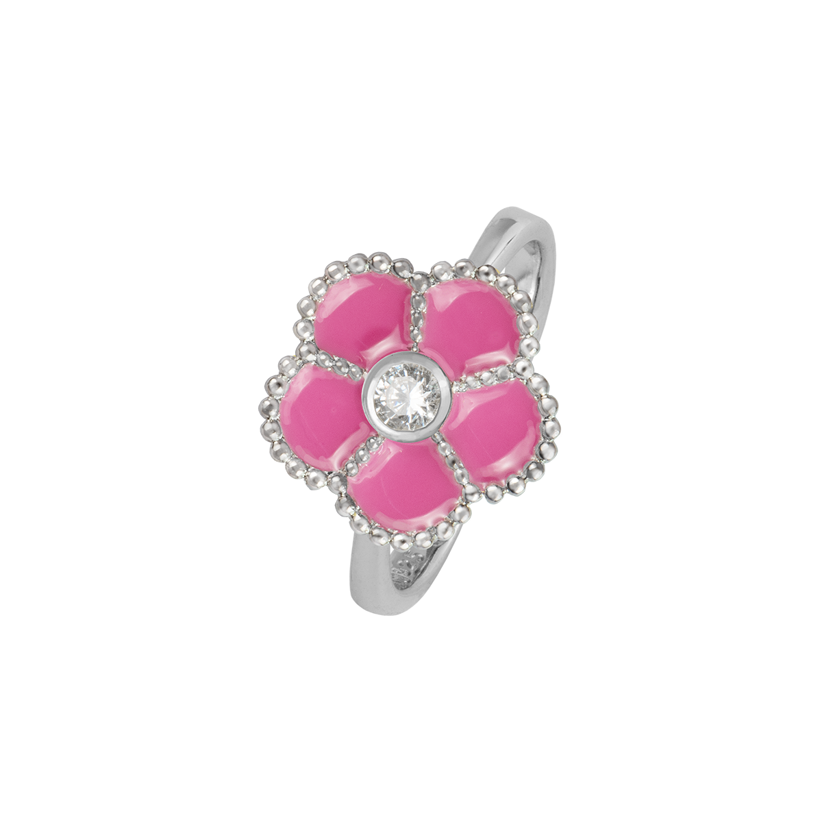 Ring "Blume" Sterlingsilber mit Emaille/Topas von Jacques Lemans