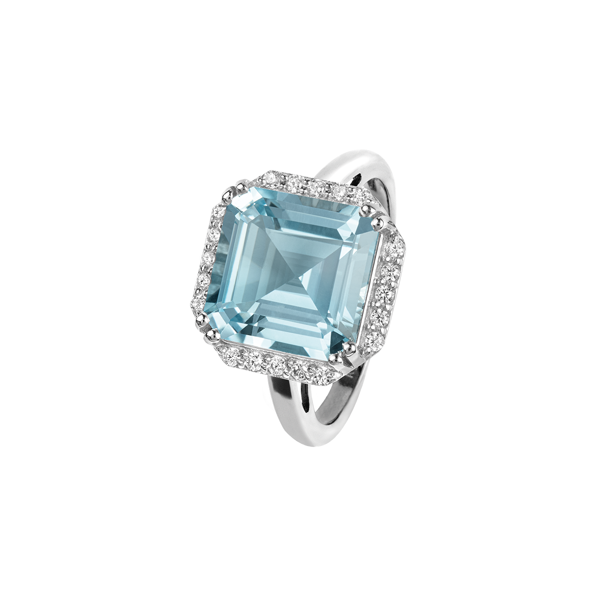 Ring Sterlingsilber mit Sky Blue Topas von Jacques Lemans