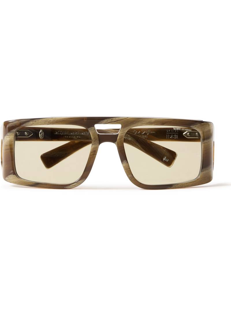 Jacques Marie Mage - Decade Collection Windsor Square-Frame Tortoiseshell Acetate and Silver-Tone Sunglasses - Men - Tortoiseshell von Jacques Marie Mage
