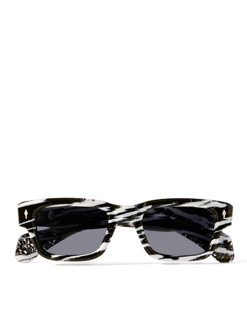 Jacques Marie Mage - Jeff Goldblum Jeff Rectangular-Frame Zebra-Print Acetate Sunglasses - Men - Black von Jacques Marie Mage