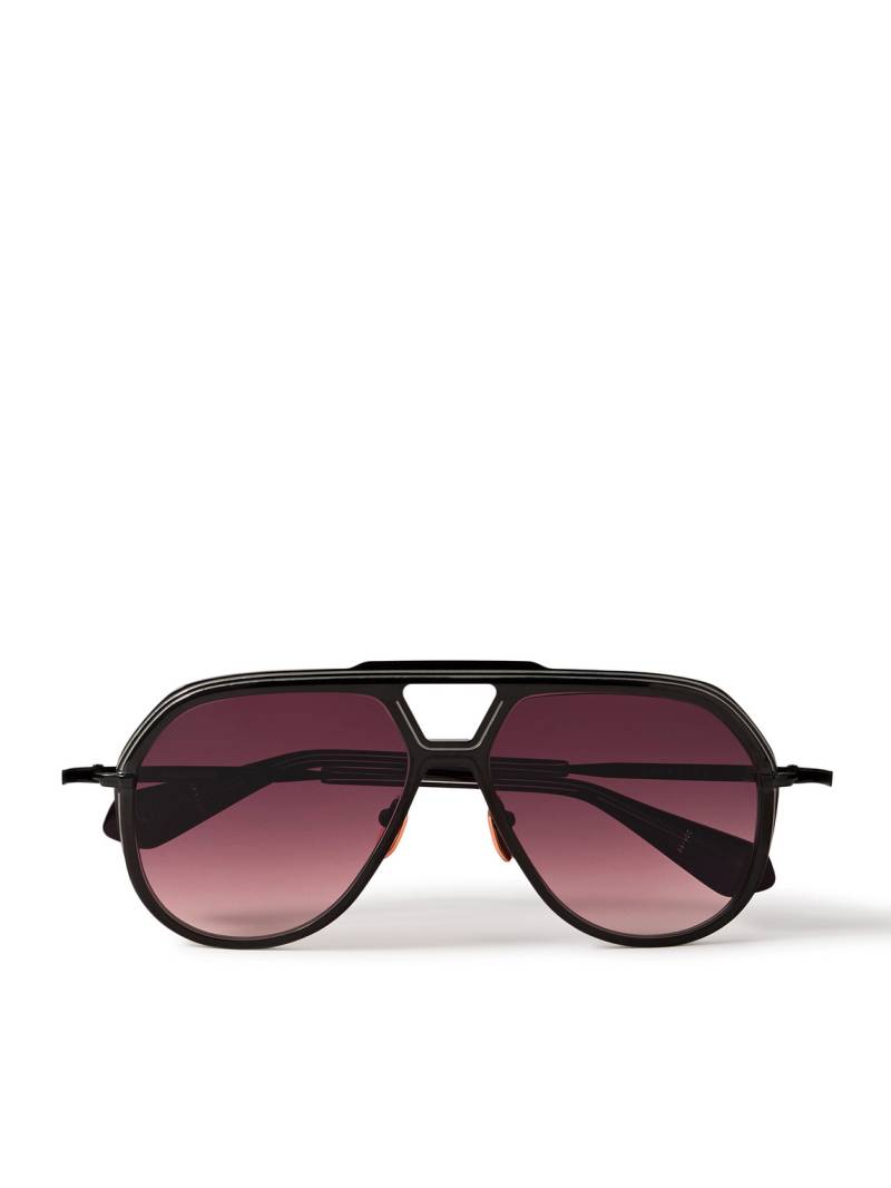Jacques Marie Mage - Lockheed Aviator-Style Titanium Sunglasses - Men - Black von Jacques Marie Mage