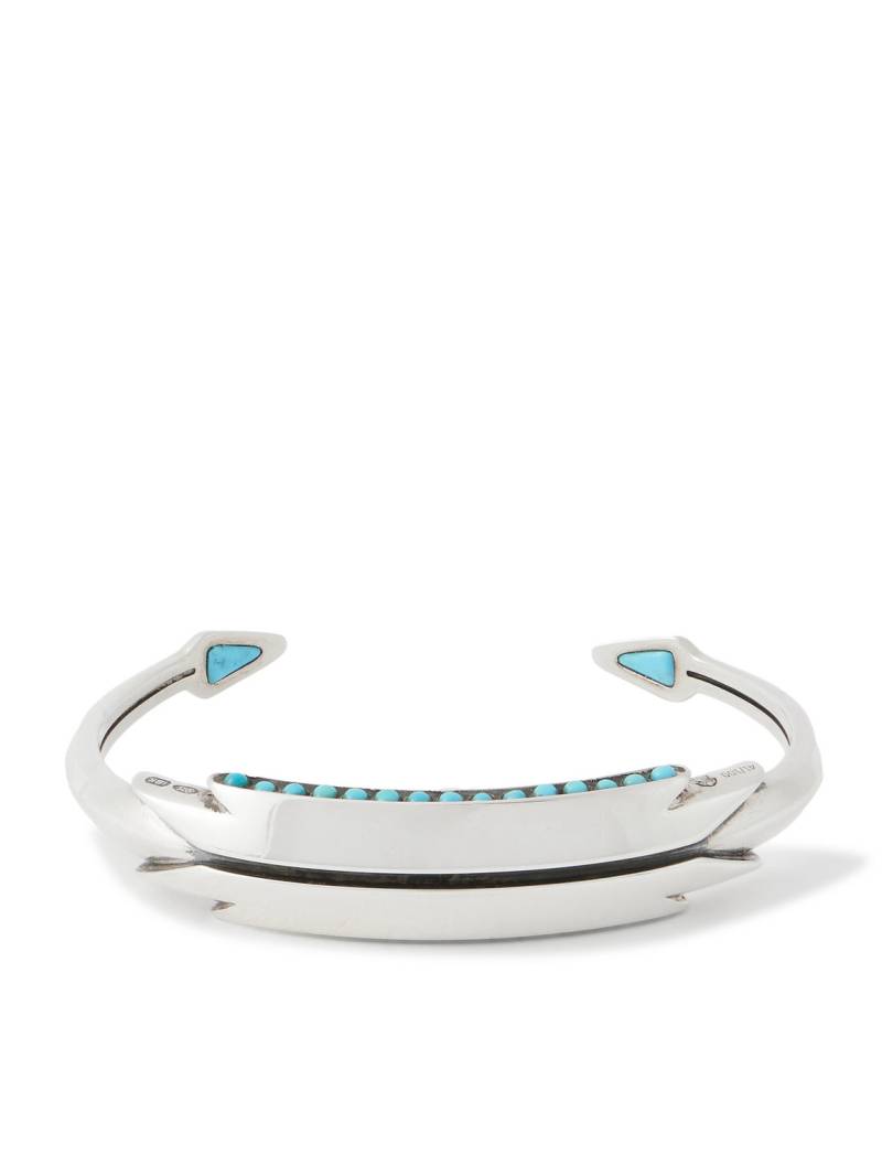 Jacques Marie Mage - Weston Sterling Silver, Kingman Turquoise and 18-Karat Gold Cuff - Men - Silver - M von Jacques Marie Mage