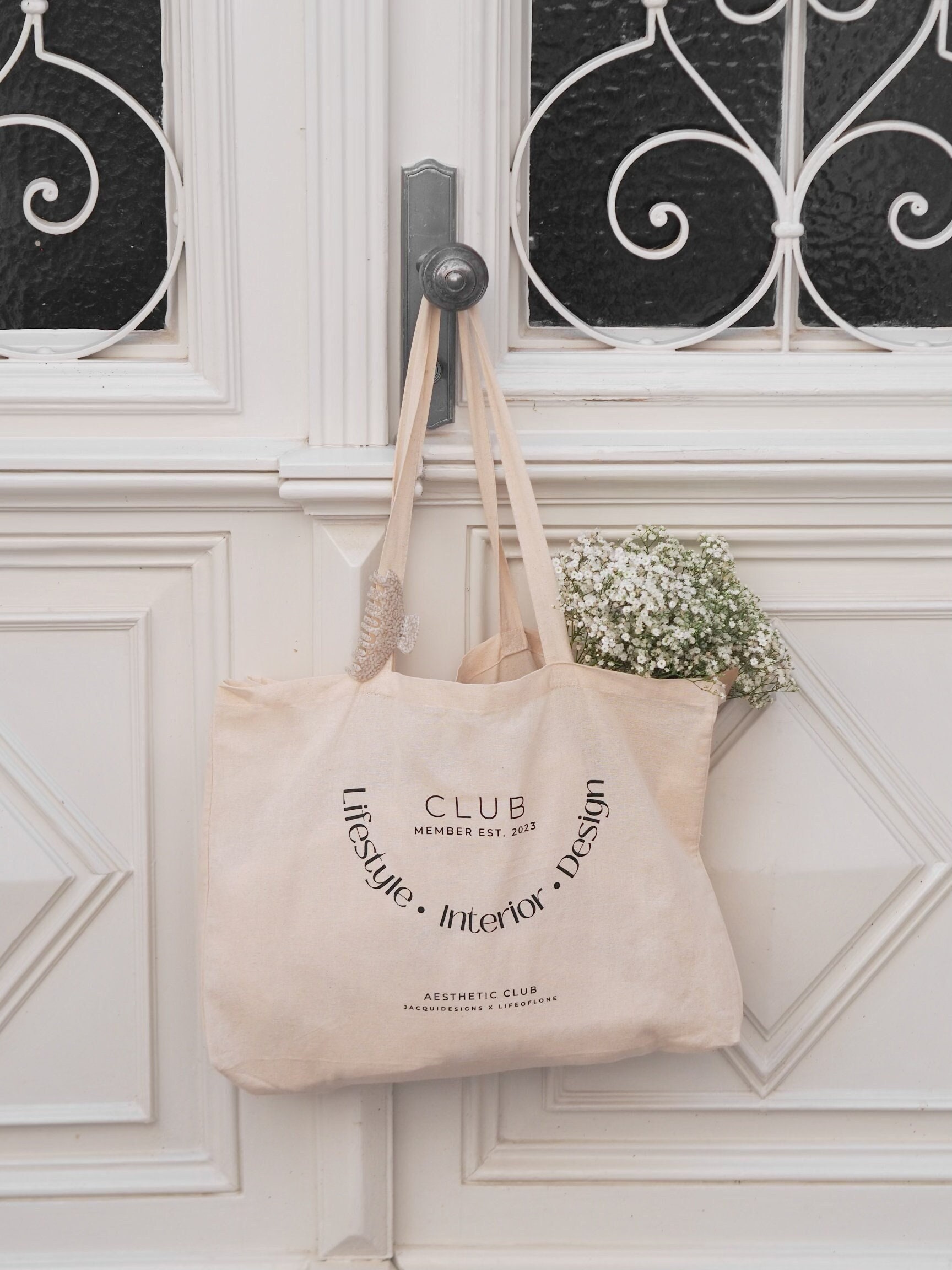 Baumwollshopper "Aesthetic Club" Baumwollshopper "Aesthetic Club" von JacquiDesignsShop