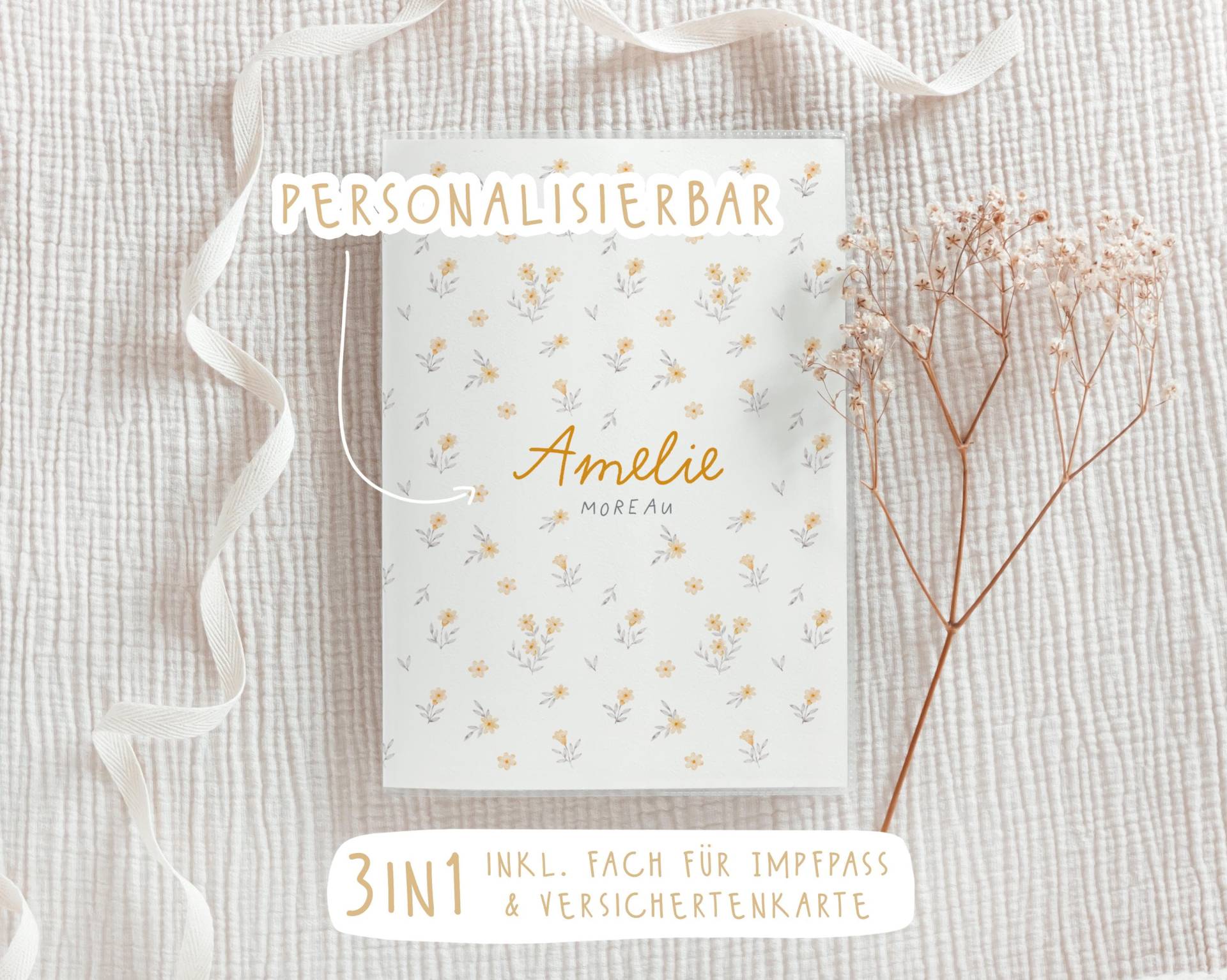 U-Heft Hülle - Gelbe Blümchen // Personalisierbar Impfpass & Versichertenkarte U-Heft Hülle - Gelbe Blümchen // Personalisierbar Impfpass & Versichertenkarte von JacquiDesignsShop
