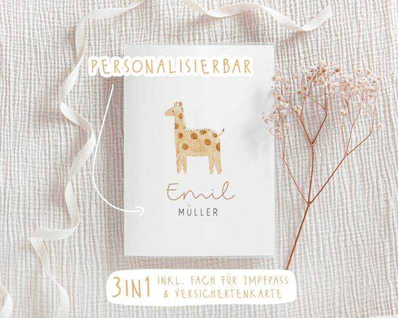 U-Heft Hülle - Giraffe // Personalisierbar Impfpass & Versichertenkarte von JacquiDesignsShop