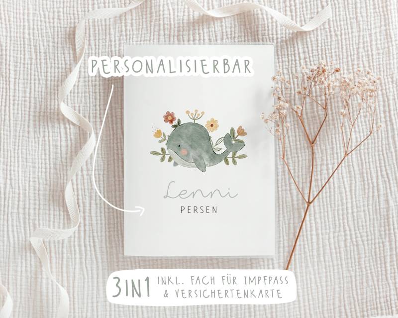 U-Heft Hülle - Wal // Personalisierbar Impfpass & Versichertenkarte U-Heft Hülle - Wal // Personalisierbar Impfpass & Versichertenkarte von JacquiDesignsShop