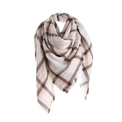Jacyren Damen Schal Kariert übergroßer Quadratisch Deckenschal Herbstschal Winterschal Karo Tartan Streifen Plaid Muster XXL Oversized Fransen Poncho 40+ Farben Stil XXL Schals (Schal A10) von Jacyren