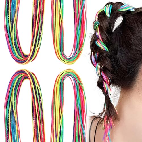 Bunte Haargummis, Haargummis für Zöpfe, verschiedene Farbverläufe, Regenbogen-Flechten, Haargummis, Haarstyling-Zubehör für Frauen und Mädchen, 120 Stück von Jaczora