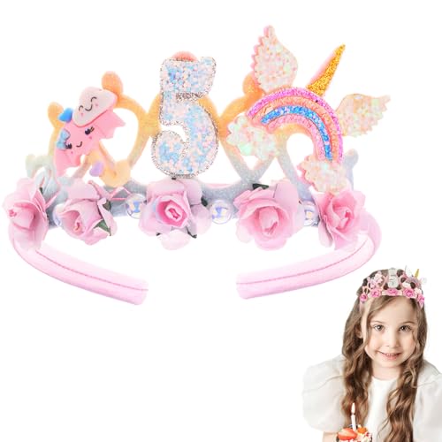 Jaczora Haarband zum 5. Geburtstag, Dekoration für Mädchen, 5. Geburtstag, Dekoration für Mädchen, niedliches 5-jähriges Prinzessinnen-Tiara, Dekoration, Zubehör, Geschenk, 1 Packung Jaczora Haarband zum 5. Geburtstag, Dekoration für Mädchen, 5. Geburtstag, Dekoration für Mädchen, niedliches 5-jähriges Prinzessinnen-Tiara, Dekoration, Zubehör, Geschenk, 1 Packung von Jaczora