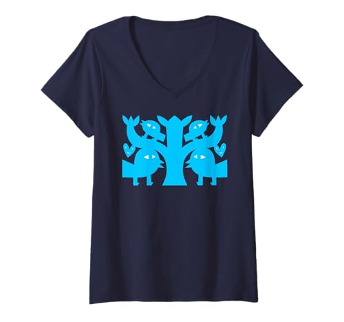 Damen Happiness Papierschneiden von Jad Fair T-Shirt mit V-Ausschnitt Damen Happiness Papierschneiden von Jad Fair T-Shirt mit V-Ausschnitt von Jad Fair