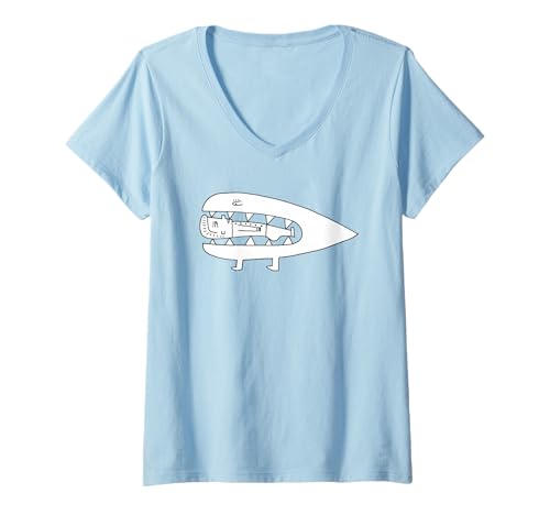 Damen Hungry Monster Zeichnung von Jad Fair T-Shirt mit V-Ausschnitt Damen Hungry Monster Zeichnung von Jad Fair T-Shirt mit V-Ausschnitt von Jad Fair