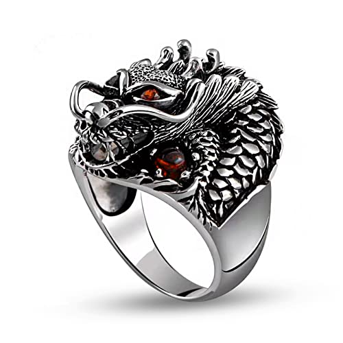 Jade Angel Herren-Thailand Sterling Silber Dragon Ring Vintage Schmuck von Jade Angel