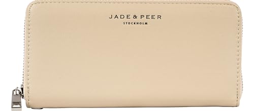 Jade & Peer Geldbörse Damen Creme Portmonee aus Kunstleder, Groß Portemonnaie Damen mit Reißverschluss und vielen Fächern Jade & Peer Geldbörse Damen Creme Portmonee aus Kunstleder, Groß Portemonnaie Damen mit Reißverschluss und vielen Fächern von Jade & Peer