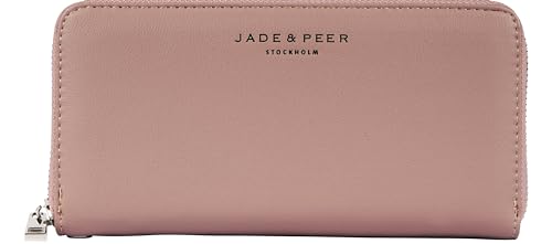 Jade & Peer Geldbörse Damen Rosa Portmonee aus Kunstleder, Groß Portemonnaie Damen mit Reißverschluss und vielen Fächern Jade & Peer Geldbörse Damen Rosa Portmonee aus Kunstleder, Groß Portemonnaie Damen mit Reißverschluss und vielen Fächern von Jade & Peer