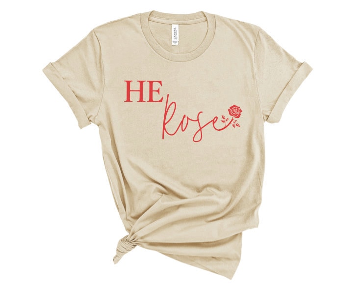 Ostershirt // He Is Risen Shirt Frauen Oster Top Damen Christliches von JadeAndLight