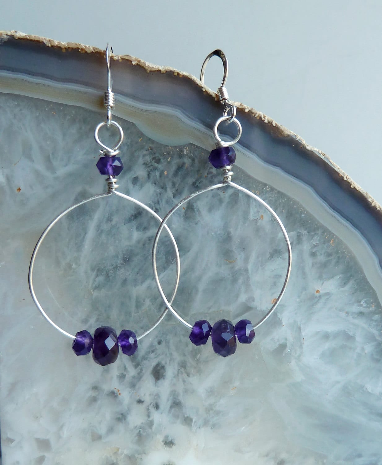 Amethyst Halbedelstein Und Sterling Silber Tropfen Ohrringe Amethyst Halbedelstein Und Sterling Silber Tropfen Ohrringe von JadeGalenaJewelry
