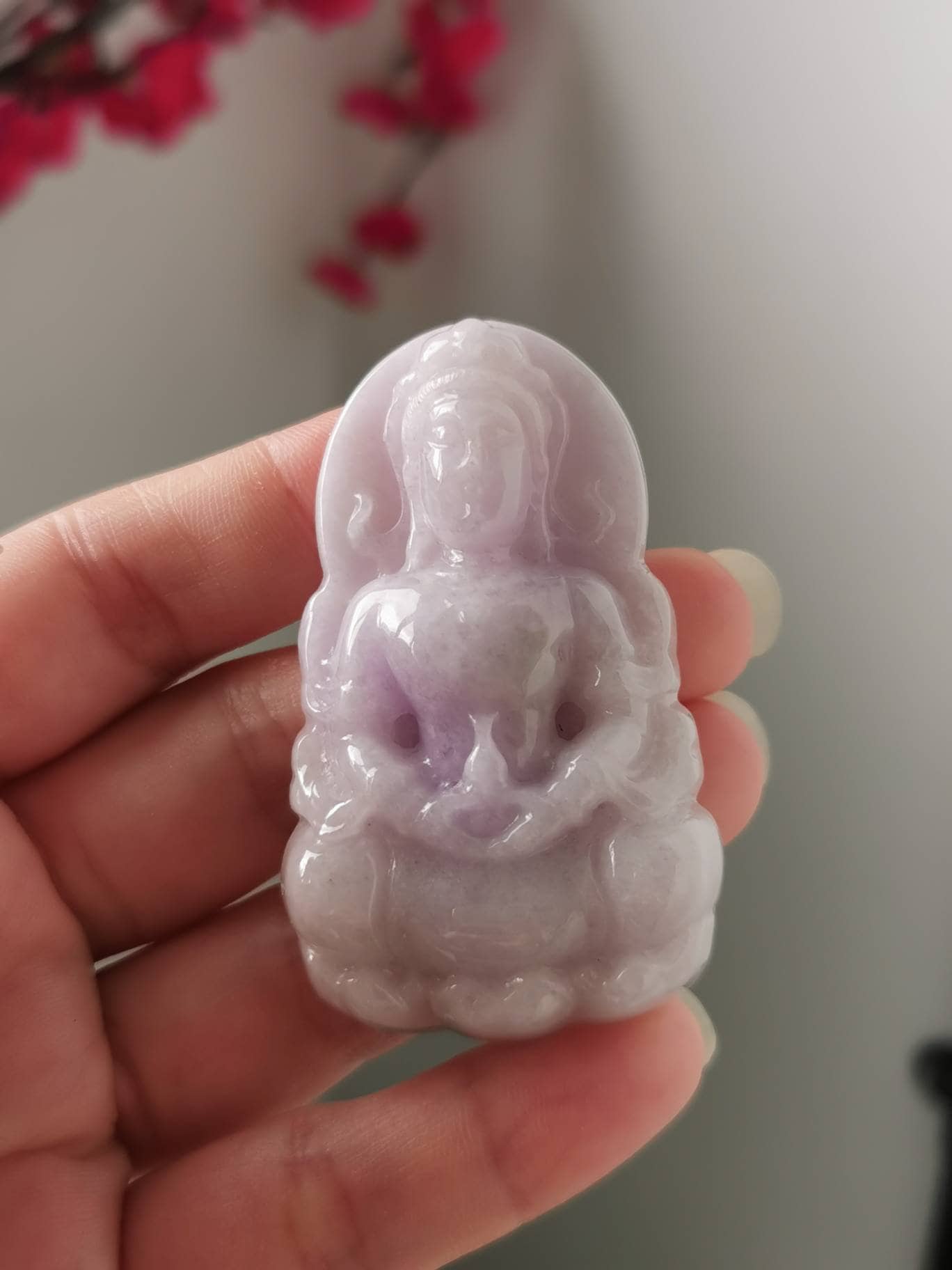 Lavendel Typ A Grade Natürliche Jadeit Jade Fei Cui Big Guan Yin Anhänger Lavendel Typ A Grade Natürliche Jadeit Jade Fei Cui Big Guan Yin Anhänger von JadeRabbitGems