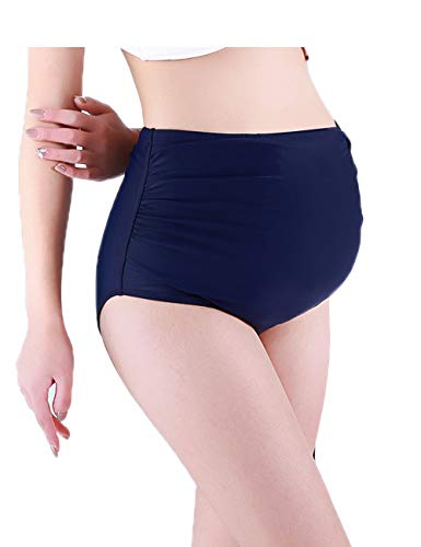 Damen Umstands-Badehose Einfarbig Bikini Tankini Badeanzug Schwangere Slip Separates, Schwarz , L von JadeRich